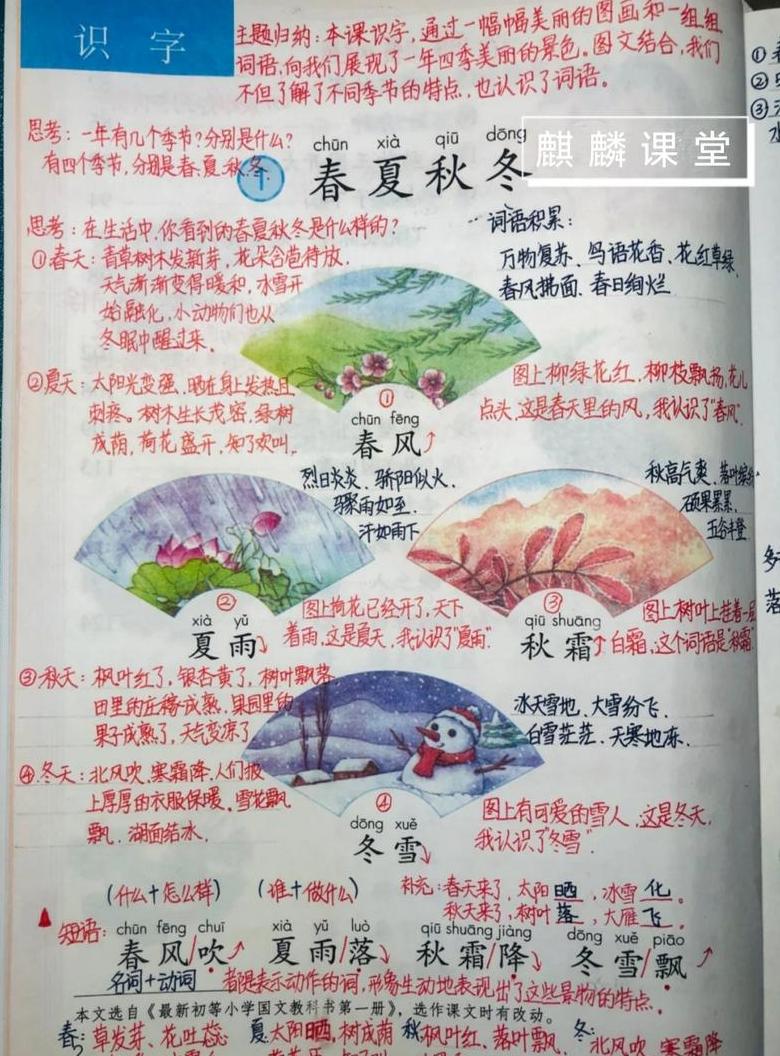 春晓一年级教材内容解析与学习指导
