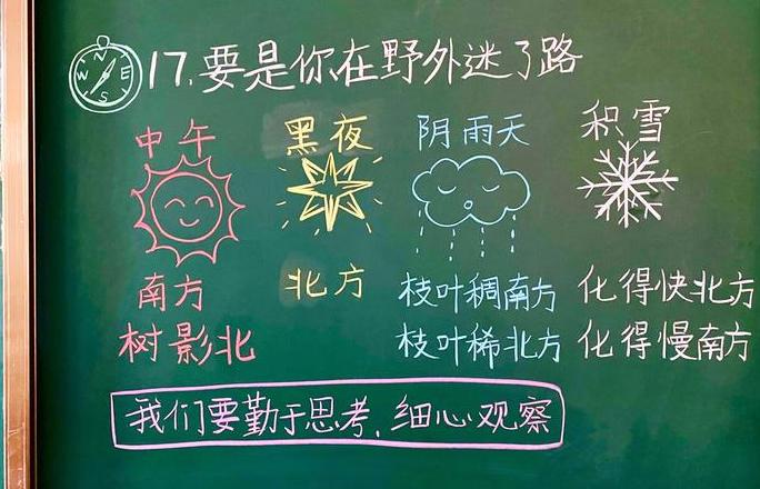 野外迷路，太阳、北极星、大乔木和雪帮你辨方向