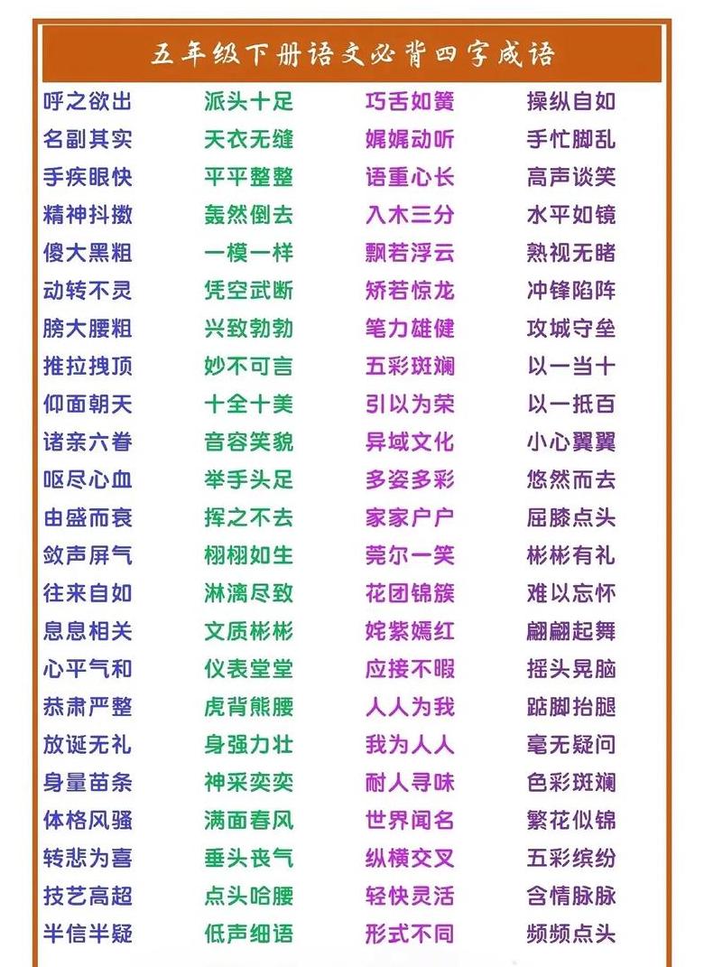 小学生必备四字成语大全